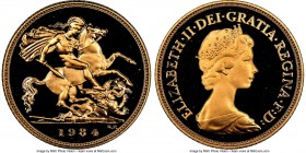 Elizabeth II 3-Piece Certified gold Proof Set 1984 Ultra Cameo NGC, 1) 1/2 Sovereign - PR70, KM922 2) Sovereign - PR69, KM919 3) 5 Pounds - PR65, KM92...