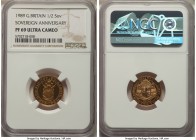 Elizabeth II 3-Piece Certified gold Proof Set 1989 Ultra Cameo NGC, 1) 1/2 Sovereign - PR69, KM955. AGW 0.1176 oz. 2) Sovereign - PR69, KM956. AGW 0.2...