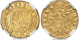 Sigismund gold Goldgulden ND (1387-1437) MS64 NGC, Kaschau mint, Fr-9, CNH-118, Husz-574. 20mm. 3.55gm. Obv. Coat-of-arms. Rev. St. Ladislaus standing...