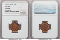 British India. George VI Proof Restrike 1/2 Pice 1942-(B) PR64 Red NGC, Bombay mint, KM529.

HID09801242017