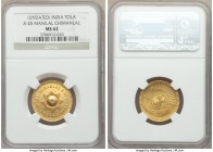 British India. Manilal Chimanlal & Co. Private gold Tola ND (1940) MS62 NGC, KM-X45. A popular private issue showcasing numerous die cracks but no sin...