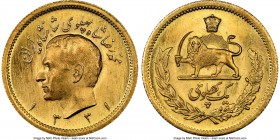 Muhammad Reza Pahlavi gold Pahlavi SH 1331 (1952) MS66+ NGC, KM1162. A superlative piece with only one graded finer. 

HID09801242017