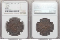James II Gunmoney 1/2 Crown 1689 AU55 NGC, KM95, S-6579L. Dated Mar. 1689. Comparatively well-made and preserved for this crude exile issue, some typi...