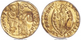 Ottoman Empire. temp. Mehmed IV to Suleyman II gold Counterstamped Altin (Zecchino) ND (from AH 1099 / 1687) AU58 PCGS, Wilski Sah 01, ICV-3223, cf. F...