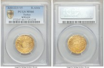 Ottoman Empire. Mahmud II gold Rumi Altin AH 1223 Year 15 (1821/1822) MS66 PCGS, Constantinople mint (in Turkey), KM616. A remarkably high grade for a...