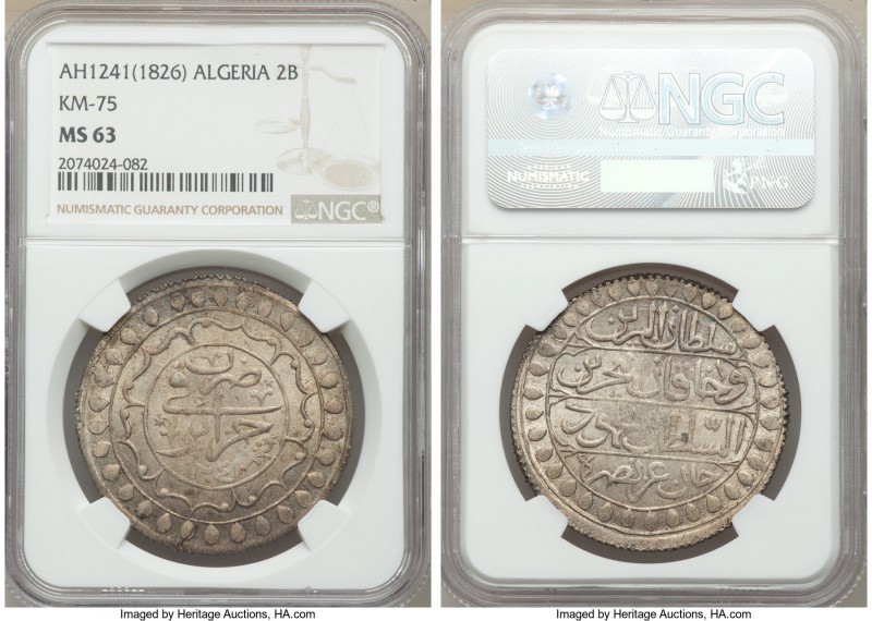 Ottoman Empire. Mahmud II 2 Budju AH 1241 (1825/1826) MS63 NGC, Jazair mint (in ...