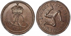 British Dependency. James Murray, Duke of Atholl 1/2 Penny 1758 MS65 Brown PCGS, KM6. Mintage: 72,000. The single finest for the issue yet seen by PCG...