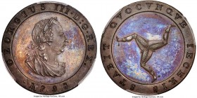 British Dependency. George III bronzed-copper Proof 1/2 Penny 1798 PR65 PCGS, KM10b. A singular rendition of this aged mahogany Proof, adding an inten...