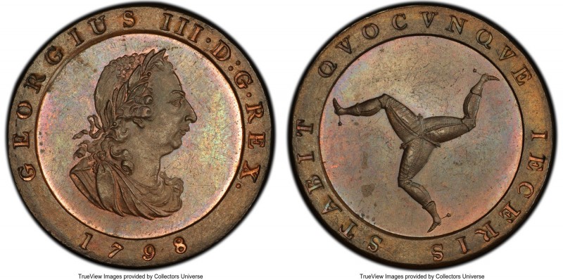 British Dependency. George III 1/2 Penny 1798 MS64 Brown PCGS, KM10. Handsomely ...