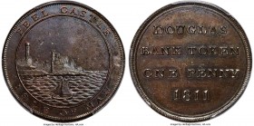 British Dependency. Douglas Bank Co. Proof Penny Token 1811 PR63 Brown PCGS, KM-Tn6, Prid-51. A very rare private bank token, particularly in this Pro...