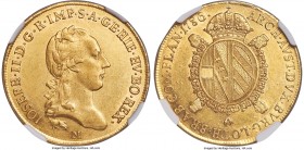 Milan. Joseph II gold Sovrano 1786-M AU58 NGC, Milan mint, KM226, Fr-739a. Highly lustrous for the grade.

HID09801242017