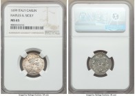 Naples & Sicily. Charles II of Spain Carlino 1699 MS65 NGC, KM119, MIR-303/8. Though designated as "common" by MIR, this certainly cannot be said to b...