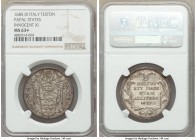 Papal States. Innocent XI Testone Anno IX (1685) MS63+ NGC, Rome mint, KM474. A coin possessed of a pleasing antique feel and a rich, deep argent cabi...