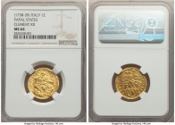 Papal States. Clement XII gold Zecchino ND (1738-1739) MS64 NGC, Rome mint, KM888. Struck from mildly rusty dies, though this is no way diminishes any...