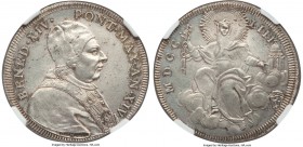 Papal States. Benedict XIV 1/2 Scudo Anno XIV (1753) MS64 NGC, Rome mint, KM1179. Of rarely encountered preservation for this fleeting issue, boasting...