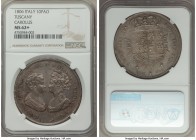 Tuscany. Carlo Ludovico & Maria Louisa Francescone (10 Paoli) 1806 MS62+ NGC, KM-C50.2, Dav-155. Variety with U's rather than V's in the legends. An e...