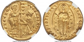 Venice. Pietro Gradenigo gold Ducat ND (1289-1311) MS63 NGC, Fr-1216, Paolucci-1. 3.54gm. • PЄ • GRADЄNIGO DVX | • S • M • VЄNЄTI, St. Mark standing r...