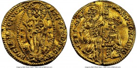Venice. Marco Corner gold Ducat ND (1365-1368) AU58 NGC, Fr-1226, Paolucci-34.1. 3.51gm. MARC' CORNARIO | • S | • M | • V | E | N | E | T | I / • SIT ...