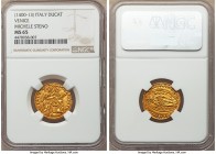 Venice. Michael Steno gold Ducat ND (1400-1413) MS65 NGC, Fr-1230. MIChAЄL • STЄN | • S | • M | • V | Є | N | Є | T | I St. Mark standing right presen...