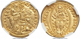 Venice. Michael Steno gold Ducat ND (1400-1413) MS64 NGC, Fr-1230, cf. CNI-VIIa.27 (here missing N). MIChAЄL STЄ | • S | • M | • V | Є | N | Є | T | I...