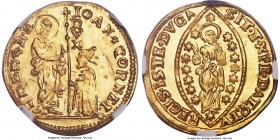 Venice. Giovanni Corner II gold Zecchino ND (1709-1722) MS65 NGC, KM481. 3.49gm. IOAN ★ CORNEI | S | • M | • V | E | N | E | T / SIT • T • XPE • DAT •...
