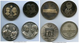 Showa 4-Piece Uncertified silver "Visits of Emperor Hirohito and Empress Nagako" Medal Set 1971, An intriguing medallic set, featuring medals designed...