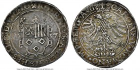 Robert de Berghes (1557-1564) 1/2 Rijksdaalder (Rixdaler) 1557 AU50 NGC, Delm-443 (R3). With the name and titles of Charles V. By all indications a ve...