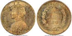 French Colony copper-nickel Specimen Piefort Essai 50 Centimes 1897 SP64 NGC, KM-PE1, Lec-5. One of the most highly sought-after patterns in the early...