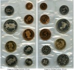 British Colony. Elizabeth II 9-Piece Uncertified bronze, copper-nickel & gold Proof Set 1971, 1) Cent, KM31 2) 2 Cents, KM32 3) 5 Cents, KM34 4) 10 Ce...