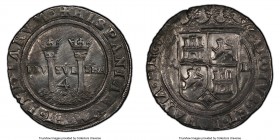Charles & Johanna "Late Series" 4 Reales ND (1542-1555) M-L AU58 PCGS, Mexico City mint, KM0018. Late series. HISPANIARVM ET INDIARVM 4 between crowne...
