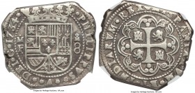 Philip V Klippe Cob 8 Reales 1734/3 Mo-MF XF45 NGC, Mexico City mint, KM48. 26.8gm. Struck on a much fuller flan than the majority of examples, with a...