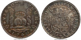 Philip V 8 Reales 1740 Mo-MF AU55 NGC, Mexico City mint, KM103. Possessing a wonderful iridescent cabinet tone around the devices that elevates the ae...