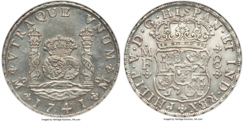 Philip V 8 Reales 1741 Mo-MF MS62 NGC, Mexico City mint, KM103, Cal-791. A comme...