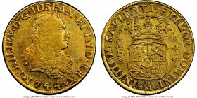 Philip V gold 4 Escudos 1744 Mo-MF VF25 NGC, Mexico City mint, KM135, Cal-250. A rather difficult type and date in all grades, characteristically soft...