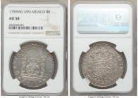 Ferdinand VI 8 Reales 1759 Mo-MM AU58 NGC, Mexico City mint, KM104.2. Exceptionally handsome for the assigned grade, clearly Mint State details presen...