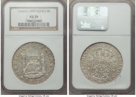 Charles III 8 Reales 1760 Mo-MM AU58 NGC, Mexico City mint, KM105. Exhibiting fully Mint State details with just a few too many scattered marks keepin...