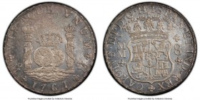 Charles III 8 Reales 1761 Mo-MM AU58 PCGS, Mexico City mint, KM105, Cal-888. Tip of cross between H and I in legend. Full strike with crisp legends an...