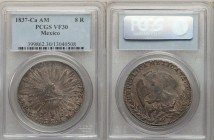 Republic 8 Reales 1837 Ca-AM VF30 PCGS, Chihuahua mint, KM377.2, DP-Ca08. As noted the last time we sold an example of this date and mint, Resplandore...