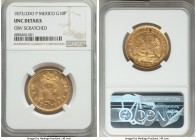 Republic gold 10 Pesos 1873/2 Do-P UNC Details (Obverse Scratched) NGC, Durango mint, KM413.3. AGW 0.4760 oz.

HID09801242017