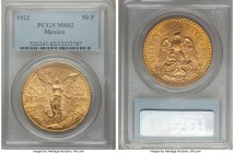 Estados Unidos gold 50 Pesos 1921 MS62 PCGS, Mexico City mint, KM481. AGW 1.2056 oz. 

HID09801242017