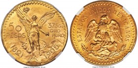 Estados Unidos gold 50 Pesos 1925 MS64 NGC, Mexico City mint, KM481. Centennial of independence commemorative. AGW 1.2056 oz. 

HID09801242017
