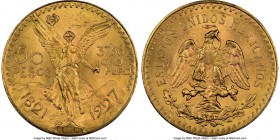 Estados Unidos gold 50 Pesos 1927 MS63+ NGC, Mexico City mint, KM481. AGW 1.2056 oz. 

HID09801242017