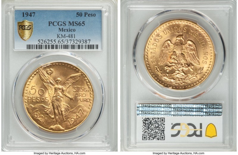 Estados Unidos gold 50 Pesos 1947 MS65 PCGS, Mexico City mint, KM481.

HID098012...