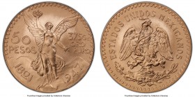 Estados Unidos gold New Die Restrike 50 Pesos 1947 MS70 PCGS, Mexico City mint, KM481.AGW 1.2056 oz. 

HID09801242017