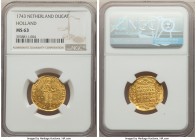 Holland. Provincial gold Ducat 1743 MS63 NGC, KM12.2. AGW 0.1106 oz.

HID09801242017