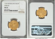 Utrecht. Provincial gold Ducat 1724 MS64 NGC, KM7.4. Solidly struck, with a minorly rusty reverse die and a laudable clean finish to the obverse surfa...