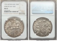 Utrecht. Provincial Ducaton (Silver Rider) 1793 MS63 NGC, KM92.1, Dav-1832. A superb representative, and only the third example of this date we have o...