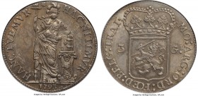 Utrecht. Provincial 3 Gulden 1793 MS65 NGC, KM117, Dav-1852. A type seldom seen at this grade level with fabulous white luster shining behind a rich s...
