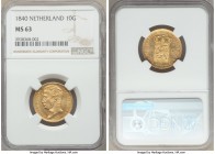 Willem I gold 10 Gulden 1840 MS63 NGC, KM56. 

HID09801242017