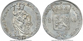 Dutch Colony. United East India Company Gulden 1786 AU55 NGC, KM116, Scholten-65b. Two year type. Utrecht Issue - large letters "G" near "R". Virtuall...